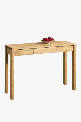 PC Schreibtisch aus massiver Eiche Natur 119x45 cm kompakter Arbeitstisch